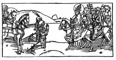Papst Leo I. trifft Attila und stoppt ihn von Unknown artist