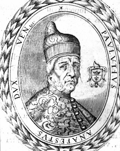 Porträt von Paoluccio Anafesto (697-717). Erster Doge von Venedig von Unknown artist