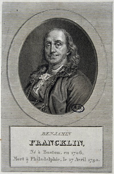 Porträt von Benjamin Franklin, amerikanischer Politiker und Physiker (1706-1790) von Unknown artist