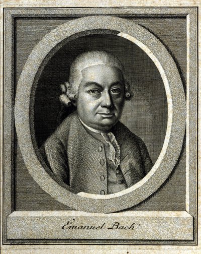Porträt von Carl Philipp Emanuel Bach, genannt der Bach von Berlin und Hamburg, fünftes Kind von Johann Sebastian Bach von Unknown artist