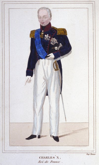 Porträt von Karl X., König von Frankreich (1757 - 1836) Gravur von 1830 von Unknown artist