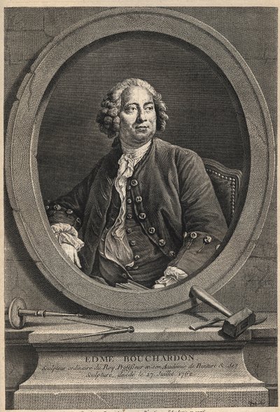 Porträt von Edme Bouchardon (1698-1762), französischer Bildhauer und Zeichner - Gravur von 1776 von Unknown artist