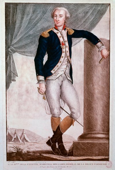 Porträt von Gilbert du Motier, Marquis de Lafayette von Unknown artist