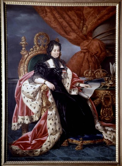 Porträt von Maria Theresia von Österreich (1717-1780), Königin von Ungarn, in Trauerkleidung, nach 1765 - Gemälde aus dem 18. Jahrhundert von Unknown artist