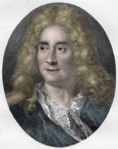 Porträt von Michel Boyron (Michel Baron), englischer Schauspieler und Dramatiker (1653-1729) - Gravur von Unknown artist