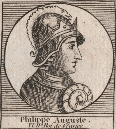 Porträt von Philipp II. genannt Philipp August (1165-1223) - Gravur aus „Instruction sur l