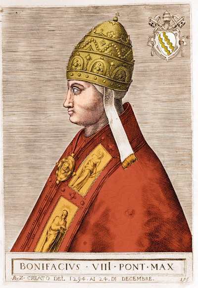 Porträt von Papst Bonifatius VIII. (Benedetto Caetani genannt Bonifatius VIII.) von Unknown artist