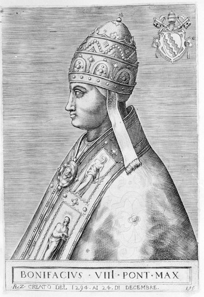 Porträt von Papst Bonifatius VIII. (Benedetto Caetani genannt Bonifatius VIII.) von Unknown artist