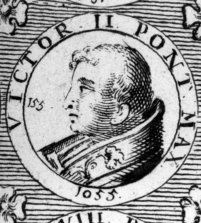Porträt von Papst Viktor II. (oder Viktor 2, gestorben 1057). von Unknown artist