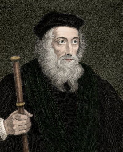 Porträt des englischen Theologen und Reformers John Wyclif (oder Wycliff oder Wycliffe) von Unknown artist