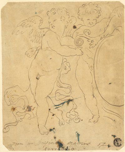 Putti mit Schild von Unknown artist