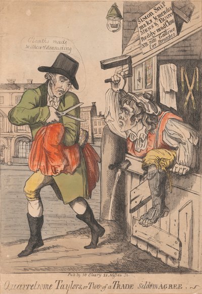 Streitende Schneider oder Zwei von einer Zunft stimmen selten überein von Unknown artist