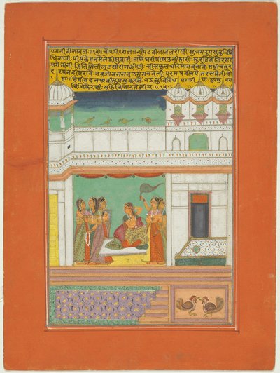 Ragini Bilaval, Seite aus einem Jaipur Ragamala Set von Unknown artist