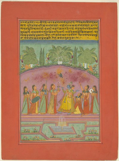 Ragini Vasanta, Seite aus einem Jaipur Ragamala Set von Unknown artist