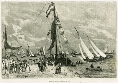 Regatten auf dem Sneekermeer (Niederlande). Gravur zur Illustration der Geschichte La Frise von Unknown artist