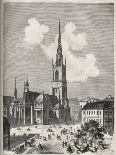 Riddarholmen-Kirche - Die Riddarholm-Kirche in Stockholm - 1866 von Unknown artist