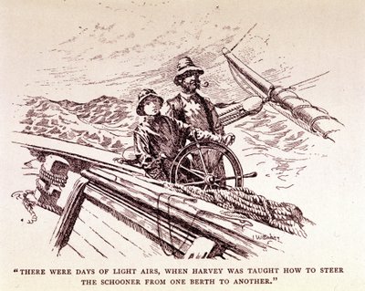 Rudyard Kipling: „Captains Courageous“, New York 1899 (Gravur) von Unknown artist