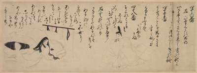 Abschnitt eines illustrierten Genji-Gedichtwettbewerbs von Unknown artist