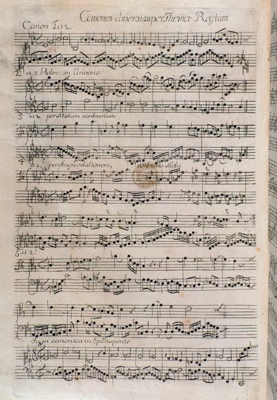 Notenblatt von Canones diversi super thema regium, Musikalisches Opfer von Johann Sebastian Bach (18. Jahrhundert) von Unknown artist