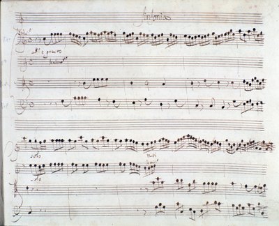 Notenblatt für Die Krönung des Darius von Giuseppe Aldrovandini (1703) von Unknown artist