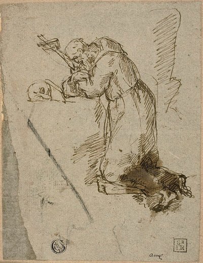 St. Franziskus von Assisi im Gebet von Unknown artist