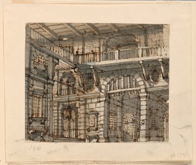 Bühnenbild, Inneres des Gefängnishofs von Unknown artist