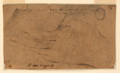 Studie: Die linke Hand einer Frau, die ein Blatt Papier hält von Unknown artist