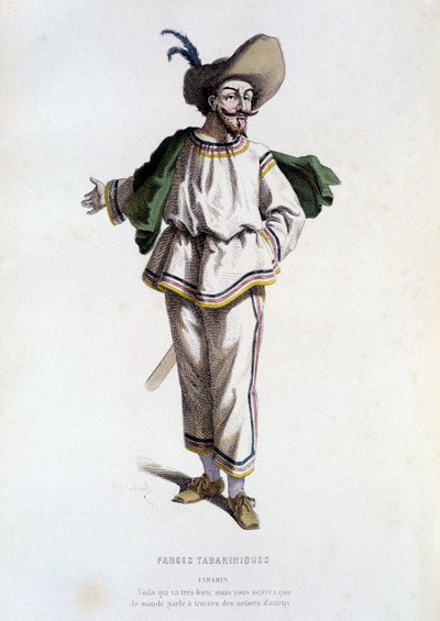 Tabarin, „Charakter der Farces Tabariniques“ (von Tabarin 1622), in „das französische Theater im 16. und 17. Jahrhundert vor Molière“ von Edouard Fournier von Unknown artist