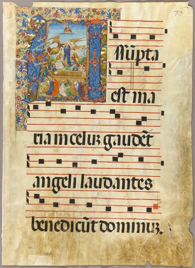 Die Himmelfahrt der Jungfrau in einem historierten Initial aus einem Graduale von Unknown artist