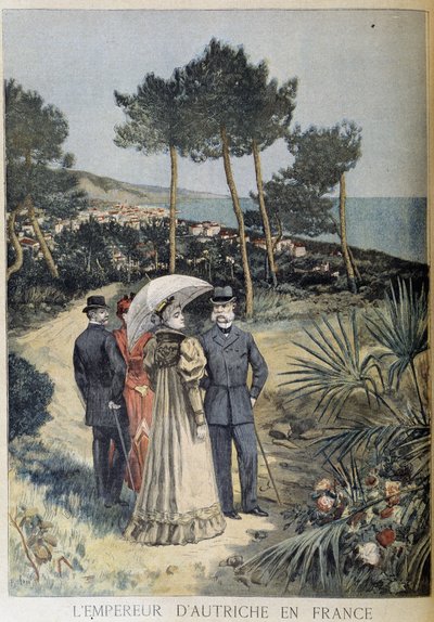 Der Kaiser von Österreich in Frankreich (Besuch des Kaiserpaars Franz Joseph und Elisabeth von Österreich (Sissi) an der Französischen Riviera) von Unknown artist