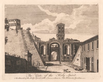 Das Tor des Heiligen Geistes: 1. die Kirche des Heiligen Geistes 2. das Sommerhaus in den Barbarini-Gärten von Unknown artist