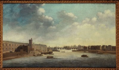 Die Grande Galerie des Louvre, mit der Porte Neuve, Pont-Neuf, Citè, Tour de Nesle und Quai Malaquais von Unknown artist