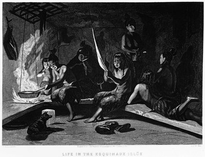 Das Leben der Eskimos in einem Iglu - Elisha Kent Kane, Arktische Erkundungen in den Jahren 1853-1855, Philadelphia, Childs und Peterson von Unknown artist