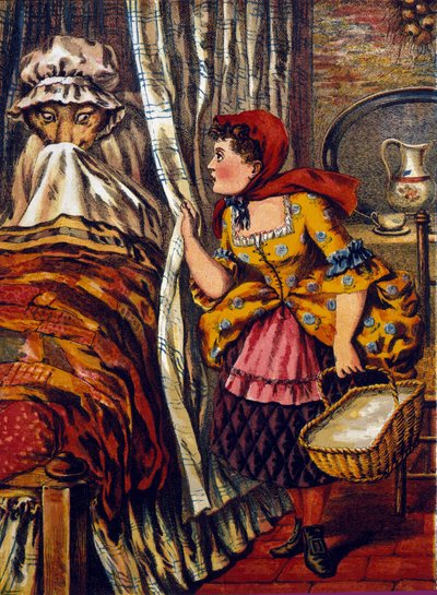 Rotkäppchen. Märchen von Charles Perrault (1697). Anonyme Illustration von Unknown artist