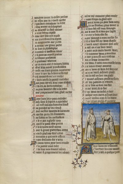 Der Liebhaber und die Personifikation der Freundschaft im Gespräch von Unknown artist