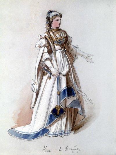 Die Meistersinger von Nürnberg, Oper von Richard Wagner: Evas Kostüm für die erste Aufführung. Wagner Museum Bayreuth. von Unknown artist