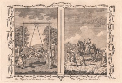 Der Mogul und seine Dame auf einer Schaukel / Der Mogul zu Pferd von Unknown artist