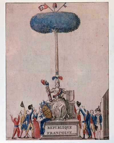 Das Volk ist souverän - Allegorie der Französischen Republik und Baum der Freiheit von Unknown artist