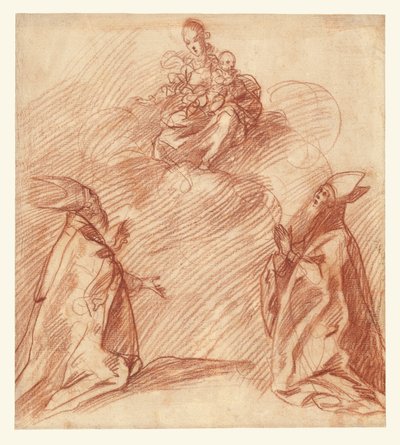 Die Jungfrau und das Kind erscheinen zwei Bischöfen von Unknown artist