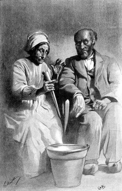 Die Verzauberung durch das Spiegelbild - Lithographie, Ende 19. Jahrhundert von Unknown artist