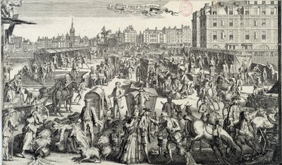 Das Gedränge auf der Pont Neuf in Paris von Unknown artist