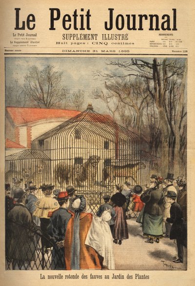 Die neue Rotunde der Tiere im Jardin des Plantes in Paris. Gravur in „Le petit journal“ 31/03/1895. Sammlung Selva. von Unknown artist
