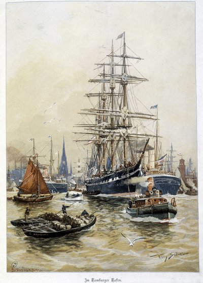 Der Hafen von Hamburg im 19. Jahrhundert von Unknown artist