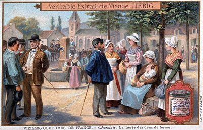 Die gepachtete Bauernfamilie im Charolais von Unknown artist