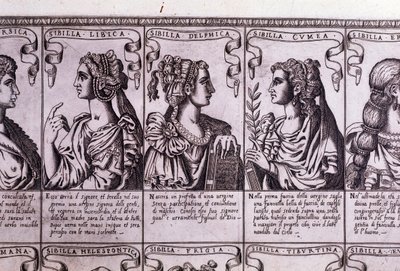 Die Sibyllen: libysch, delphisch, kumäisch (Gravur) von Unknown artist