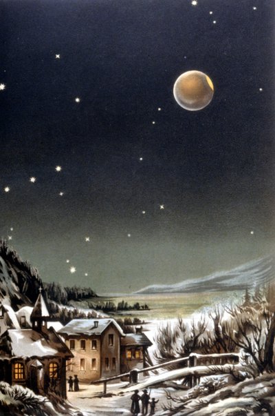 Totale Mondfinsternis. Illustration aus dem 19. Jahrhundert von Unknown artist