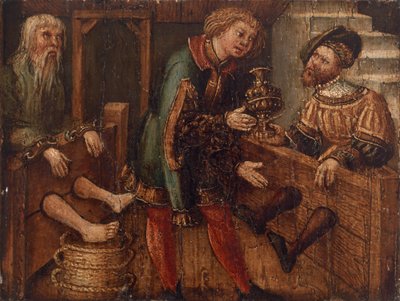 Zwei Männer in Fesseln und eine dritte Figur von Unknown artist