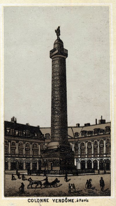 Vendôme-Säule auf dem gleichnamigen Platz in Paris. Chromolithographie des späten 19. Jahrhunderts von Unknown artist