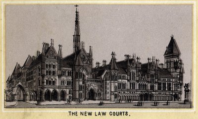 Ansicht des neuen Justizpalastes in London, England von Unknown artist