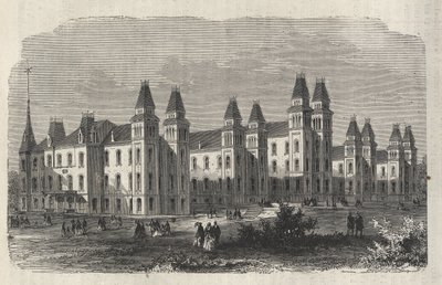 Ward Island Emigrant Hospital - New York State - Emigration Commission Establishment - Gravur in „Das illustrierte Universum“ von 1869 von Unknown artist